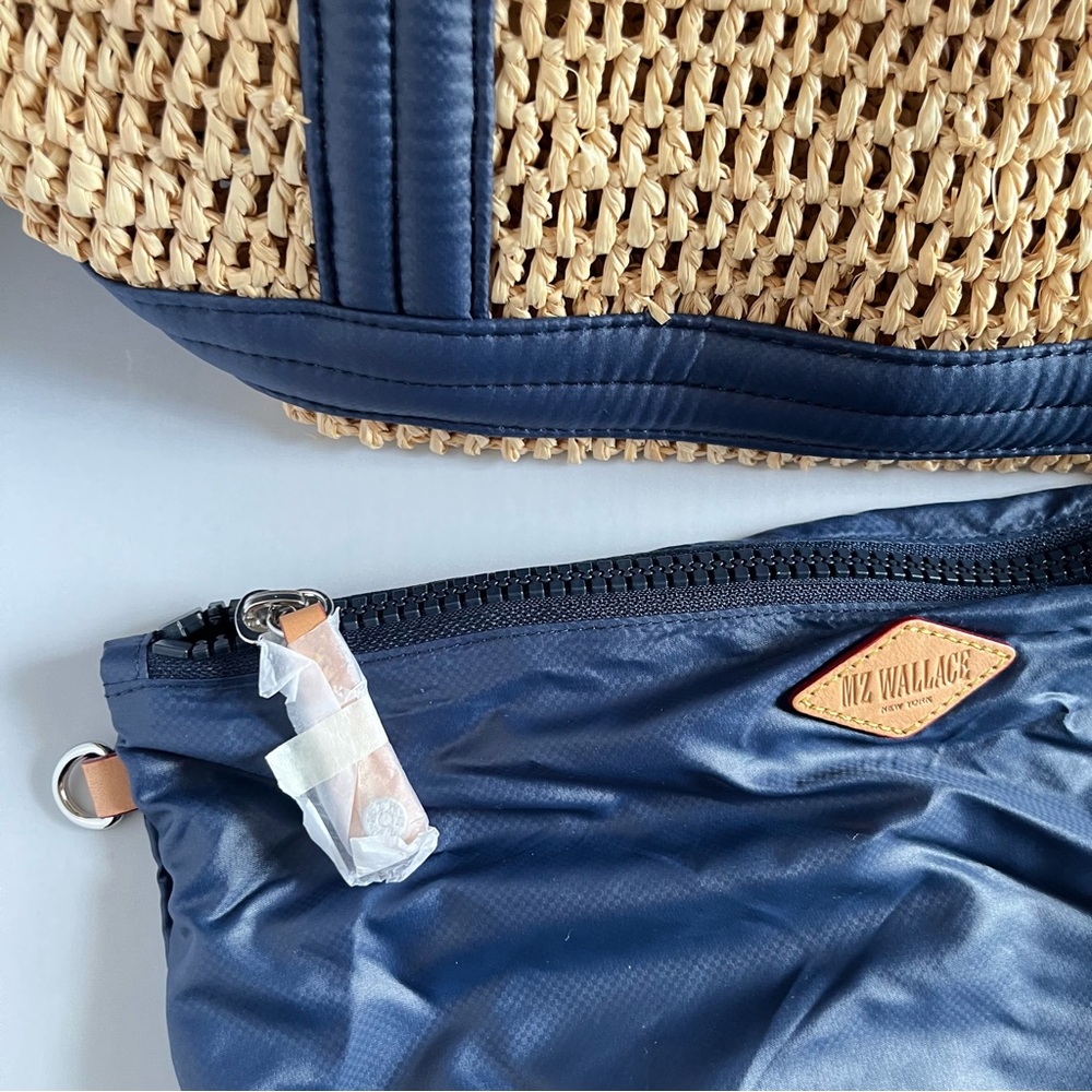 MZ WALLACE Tote Raffia | Navy NWOT - Picture 4 of 10